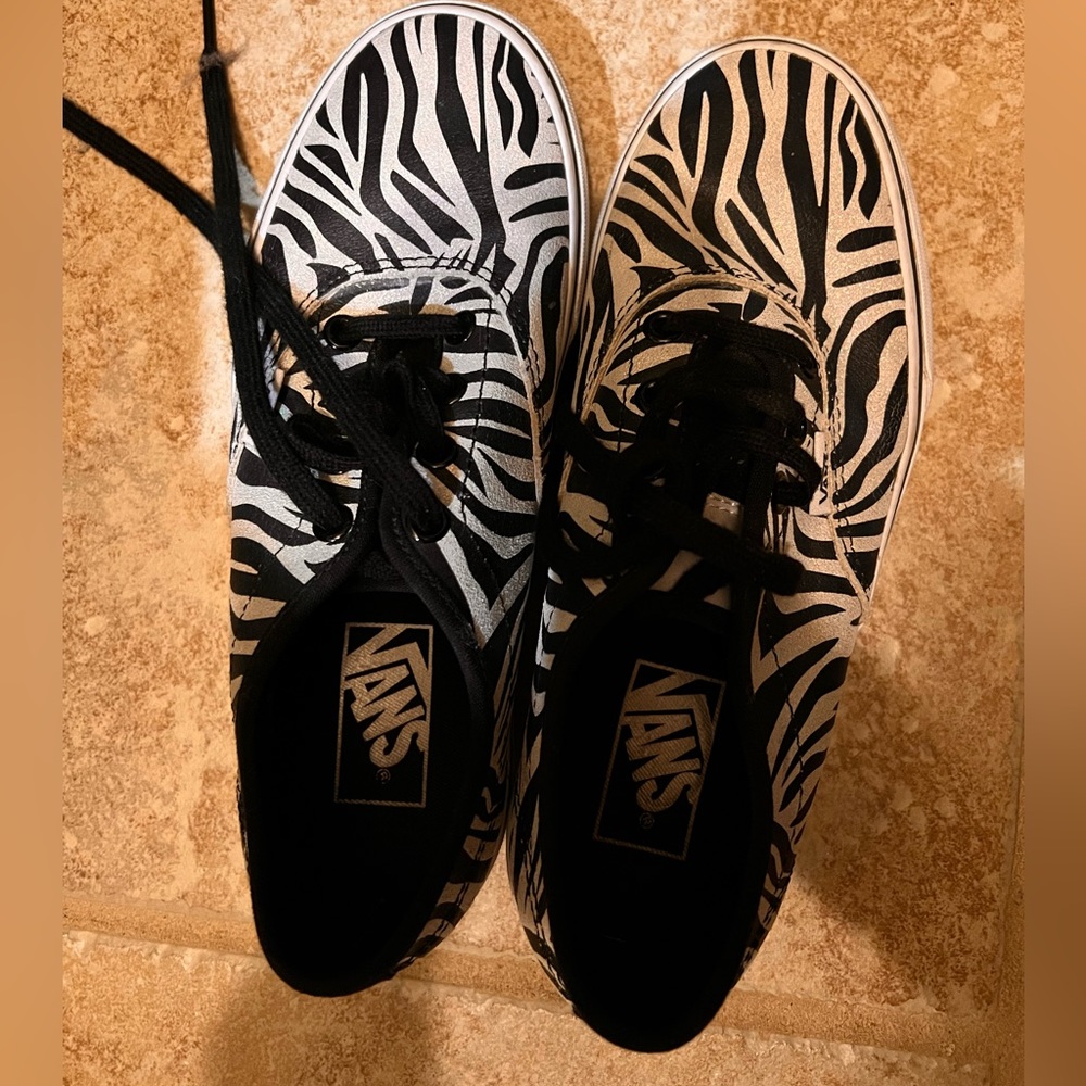 Sparkle Zebra Print Vans